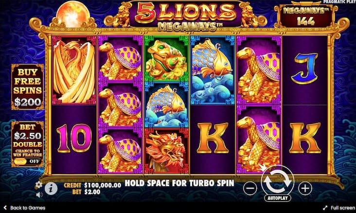 5 Lions Megaways slot game