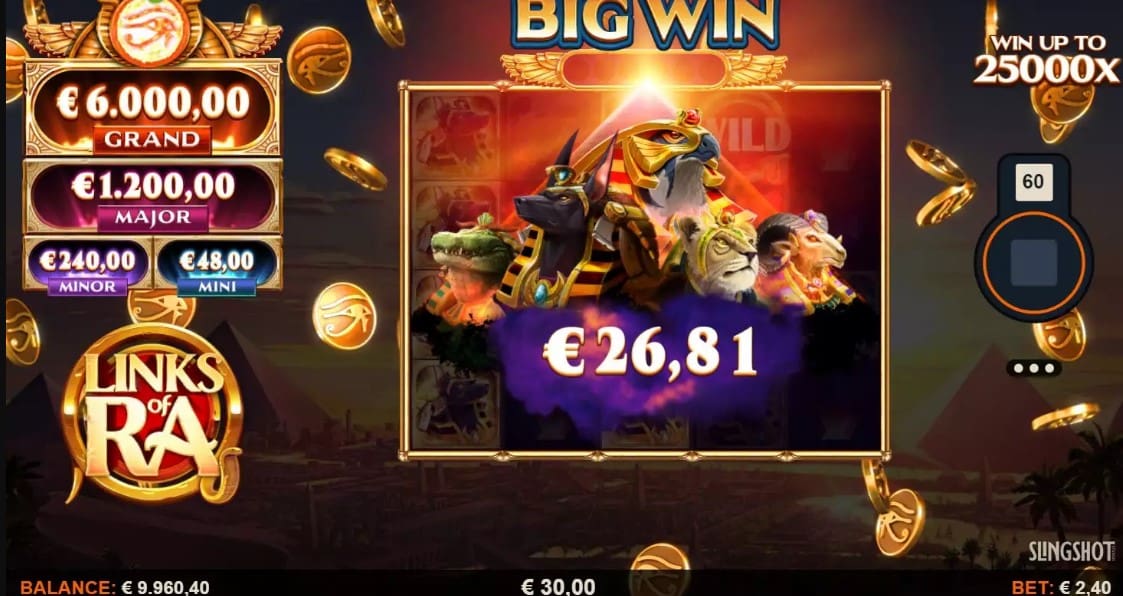 Links of Ra Cashingo Slot Win