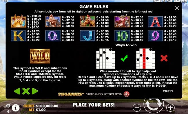 Power of Thor Megaways Slot game