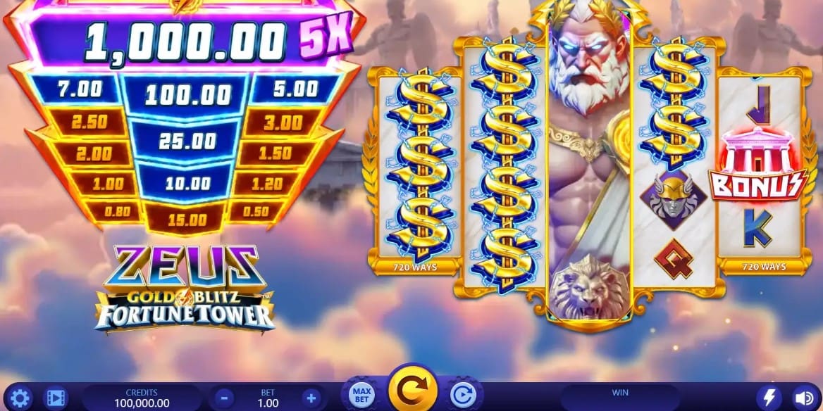 Zeus Gold Blitz Fortune Tower Slot gameplay